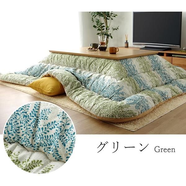 こたつ布団/寝具 花柄 掛け単品 ブラウン 約205×245cm 長方形 日本製 洗える 綿100％ 躓き防止仕様 〔リビング〕代引NG