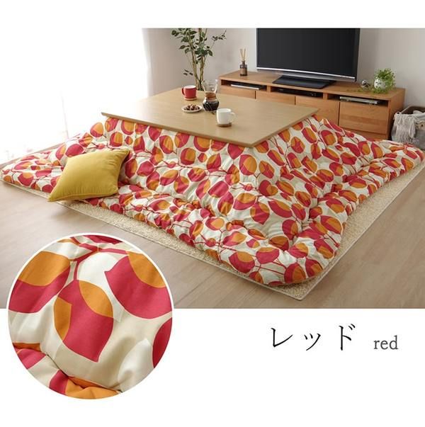 こたつ布団/寝具 花柄 掛け単品 ブラウン 約205×245cm 長方形 日本製 洗える 綿100％ 躓き防止仕様 〔リビング〕代引NG