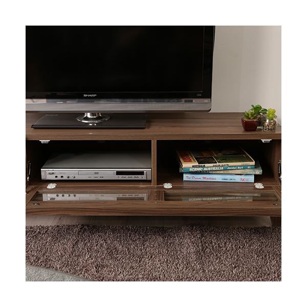 テレビ台 ローボード 幅150cm ミディアムブラウン AV機器収納対応 コード穴 引き出し 脚付き ライン リビング ダイニング代引NG