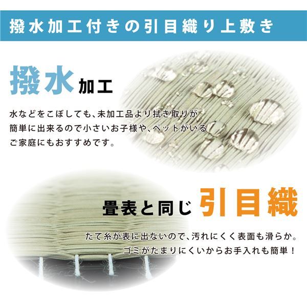 い草 上敷き/ラグマット 本間 6帖 撥水加工 リバーシブル対応 双目織 『白馬 はくば』 〔リビング ダイニング〕代引NG