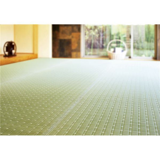 国産い草 上敷き/ラグマット 江戸間4.5帖 ナチュラル 日本製 縁：綿100％ 『吉兆 きっちょう』 〔リビング ダイニング〕代引NG