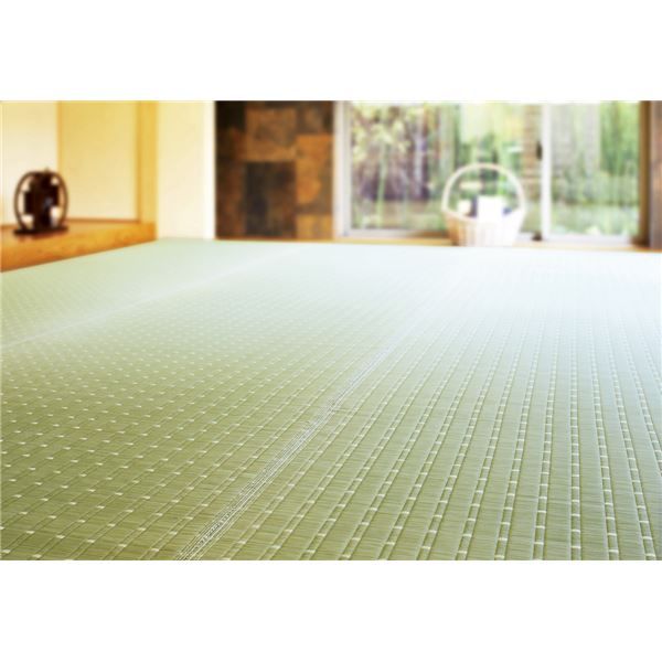 国産い草 上敷き/ラグマット 江戸間8帖 ナチュラル 日本製 縁：綿100％ 『吉兆 きっちょう』 〔リビング ダイニング〕代引NG