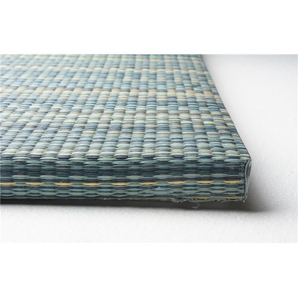 スーパSALE10倍＆4時間限定10％OFF 置き畳/リビング用品 【約幅82×奥行82×高さ2.5cm ブルー】 い草100％ 軽量 防滑 空気清浄 キズ防止 『フラッタ 倉敷II』【代引NG】