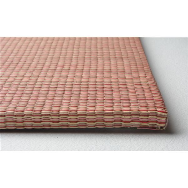 スーパSALE10倍＆4時間限定10％OFF 置き畳/ユニット畳 【約幅65×奥行65×高さ1.5cm レッド】 い草100％ 軽量 防滑 空気清浄 キズ防止 『四季 しき』【代引NG】