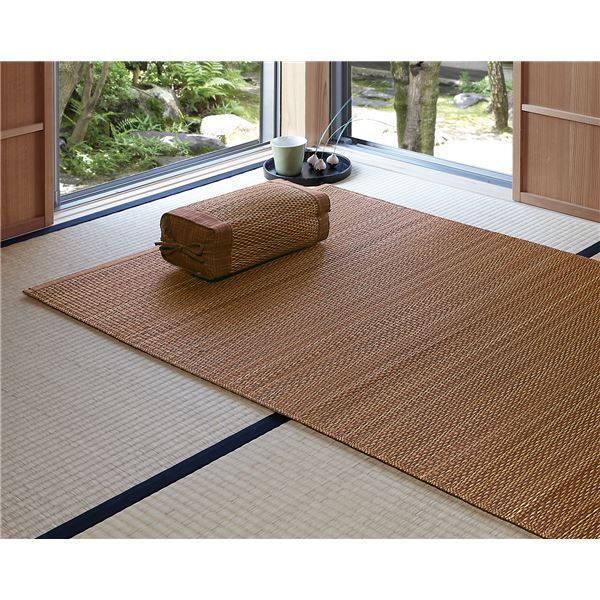 い草 小枕/寝具 約幅30×奥行17×高さ11cm ブラウン 表面：イ草100％ 『南風 なんぷう』 〔リビング ベッドルーム〕代引NG