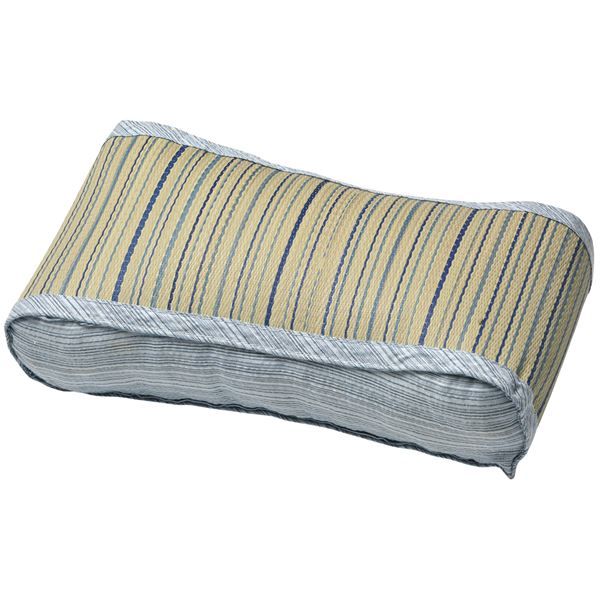 い草 ウェーブ枕/寝具 約幅35×奥行20×高さ10cm 表面：イ草100％ 『涼仙 りょうせん』 〔リビング ベッドルーム〕代引NG