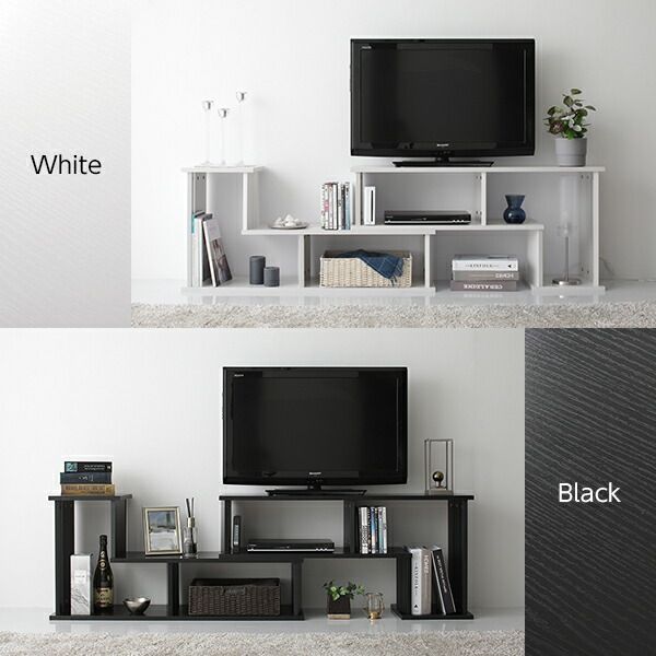 スーパSALE10倍＆4時間限定10％OFF テレビボート 200 伸縮 ディスプレイ AV コーナー 収納 ラック ロー ボード シェルフ 木製 頑丈 シンプル モダン ナチュラル 幅105cm 〜 幅210cm 伸長 65 型 インチ TV 対応