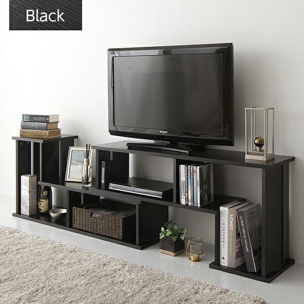 スーパSALE10倍＆4時間限定10％OFF テレビボート 200 伸縮 ディスプレイ AV コーナー 収納 ラック ロー ボード シェルフ 木製 頑丈 シンプル モダン ナチュラル 幅105cm 〜 幅210cm 伸長 65 型 インチ TV 対応