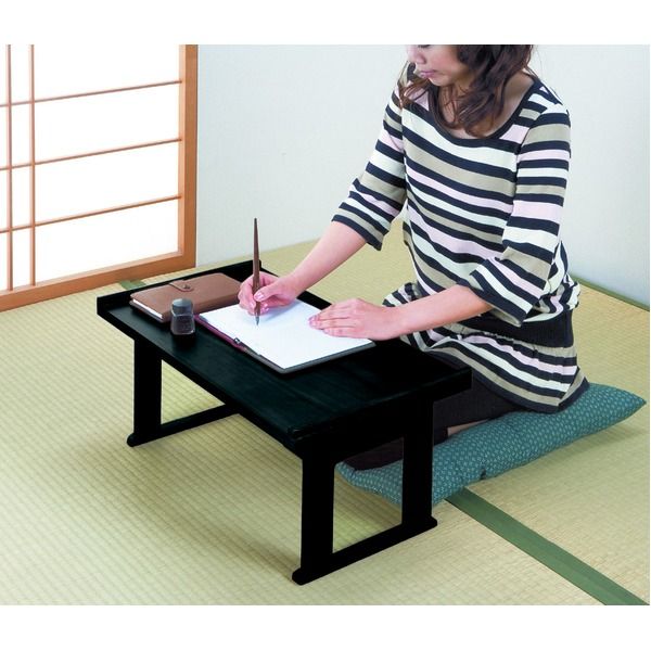 経机 仏具 幅60cm×奥行34cm×高さ27.5cm 木製 コンパクト 折脚 折りたたみ 読書机 置き台 完成品代引NG