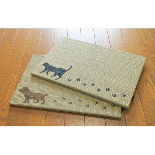 スーパSALE10倍＆4時間限定10％OFF 国産い草使用 足快適プチたたみ ワルツ（犬/ブラウン）