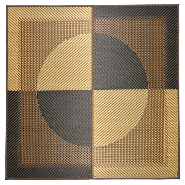裏付き 国産 い草ラグマット 191×191cm 日本製 抗カビ 消臭 防滑 ホットカーペット可 『月光』 〔リビング〕代引NG