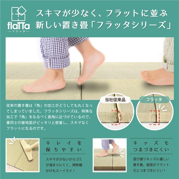 スーパSALE10倍＆4時間限定10％OFF い草 置き畳/ユニット畳 【65×65×2.5cm ブラウン】 抗カビ 消臭 防音 クッション性 軽量 『フラッタ 王騎』 〔リビング〕【代引NG】