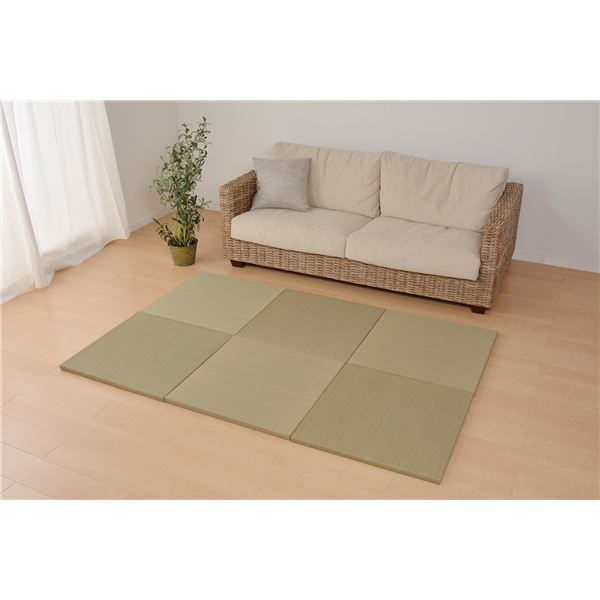 スーパSALE10倍＆4時間限定10％OFF い草 置き畳/ユニット畳 【65×65×2.5cm ナチュラル】 抗カビ 消臭 防音 クッション性 軽量 『紗彩 さや』 〔リビング〕【代引NG】