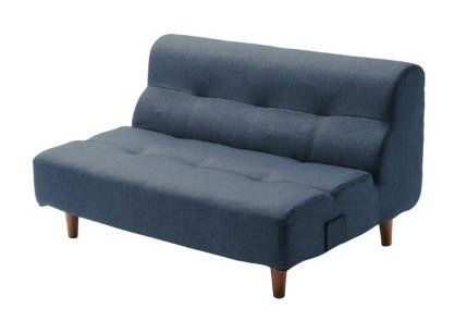 リビングダイニング ソファー 1人掛け 幅56cm ネイビー ファブリック 樹脂脚付 スチールパイプ ウレタンフォーム 日本製代引NG