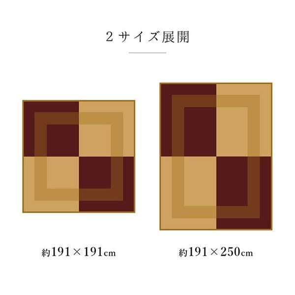 夏用 い草 ラグマット/絨毯 シンプル ベージュ 約191×250cm 長方形 日本製 抗菌 防臭 湿度調節 耐久性 〔リビング〕代引NG