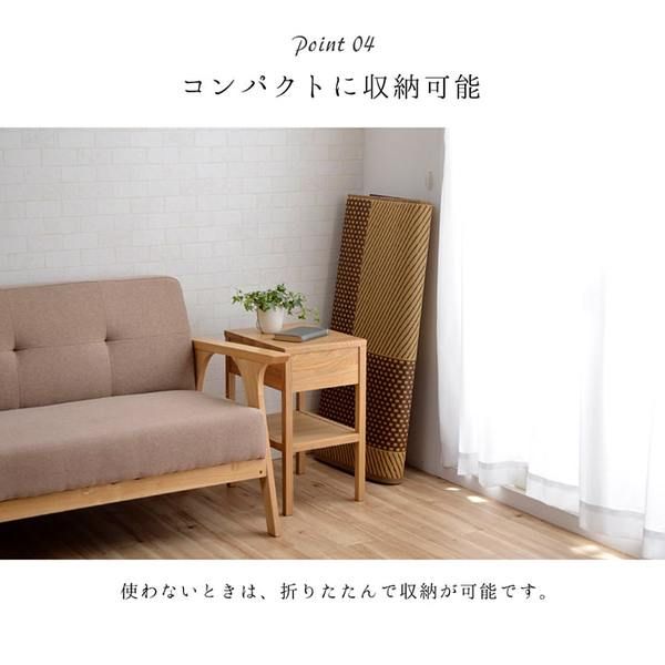 夏用 い草 ラグマット/絨毯 シンプル ベージュ 約191×250cm 長方形 日本製 抗菌 防臭 防滑 湿度調節 ホットカーペット対応代引NG