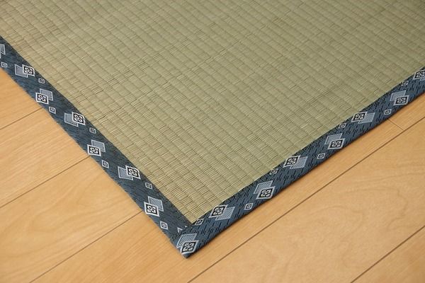 双目織 い草 上敷き/ラグマット 本間2畳 約191×191cm 日本製 撥水 抗菌 防臭 消臭 調湿機能付 耐久性抜群 〔リビング〕代引NG