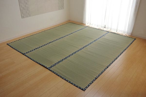 双目織 い草 上敷き/ラグマット 本間4.5畳 約286×286cm 日本製 撥水 抗菌 防臭 消臭 調湿機能付 耐久性抜群 〔リビング〕代引NG