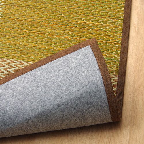 い草 ラグマット/花ござ 本間4.5畳 約286×286cm 格子柄 市松柄 グレー 裏：不織布 抗菌 防臭 湿度調節 〔リビング〕代引NG