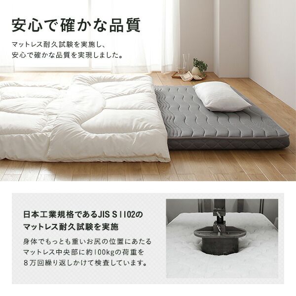 スーパSALE10倍＆4時間限定10％OFF マットレス ポケットコイル 薄型 三つ折り 快眠 高通気 メッシュ生地 体圧分散 1年保証 コンパクト 圧縮 梱包 グレイ セミダブル サイズ