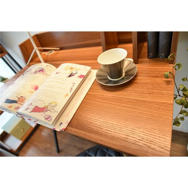パソコンデスク/学習机 幅80cm ブラック×ブラウン スチール アイアン 組立品 〔リビング 在宅ワーク〕代引NG