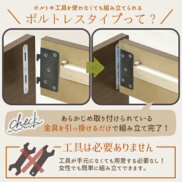 ベッド 日本製 工具 不要 組立 簡単 省スペース ベッド下 収納 シンプル モダン フラット 木製 パネル デザイン ホワイト セミダブル ベッドフレームのみ代引NG
