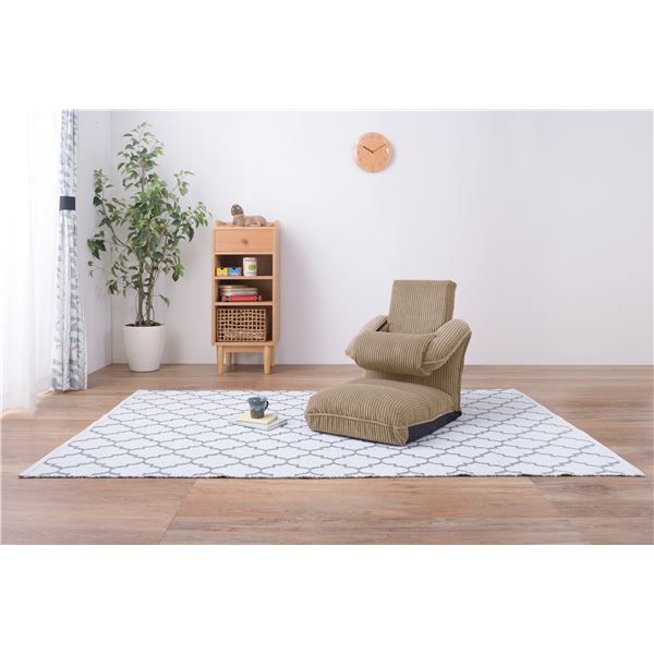スーパSALE10倍＆4時間限定10％OFF パーソナルチェア 座椅子 幅47cm ベージュ 4WAY ハイバック リクライニング スチール ポリエステル 組立品 リビング