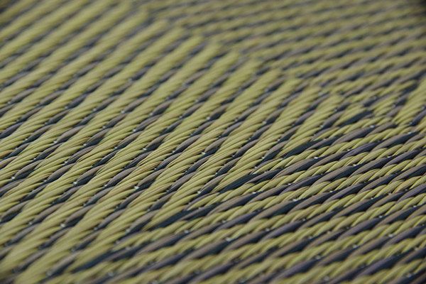 い草 置き畳風 ラグマット 長方形 ブラウン 約120×180cm 折りたたみ 調湿 消臭 防傷 不織布 ブロック 格子柄 市松 チェック代引NG
