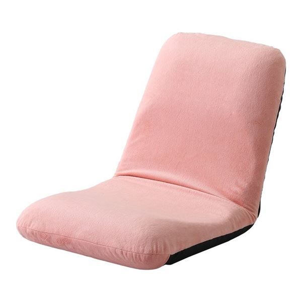 背筋ピン 座椅子/パーソナルチェア Mサイズ コーラルピンク 起毛生地 約幅43cm スチールパイプ リクライニング 日本製代引NG