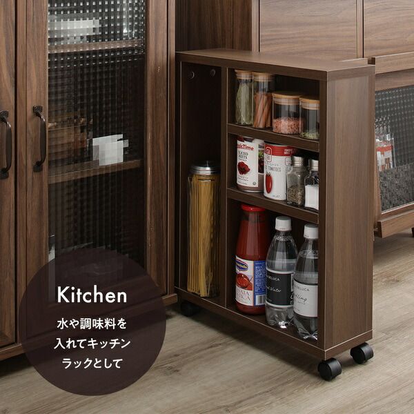 スーパSALE10倍＆4時間限定10％OFF ラック ブラウン トイレ 収納 キャスター付き シンプル コンパクト スリム トイレットペーパー 12個 掃除用品 ストッカー