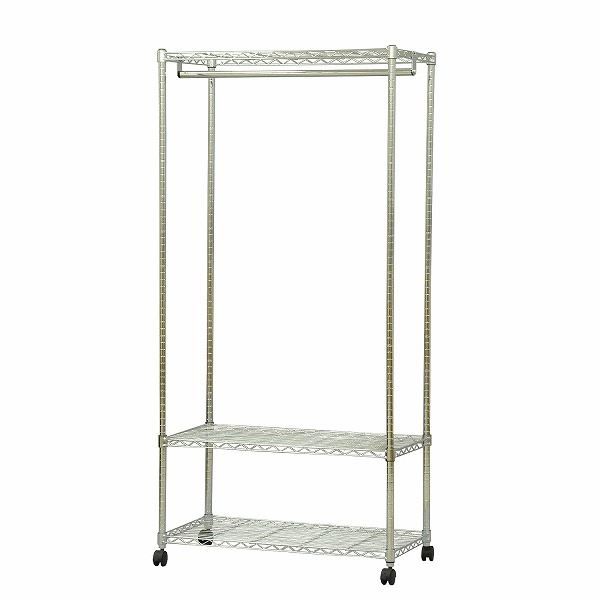 スーパSALE10倍＆4時間限定10％OFF ハンガーラック 衣類収納 約幅90cm 支柱径25mm メッキ スチールワードローブ 組立品 リビング ベッドルーム 子供部屋【代引NG】