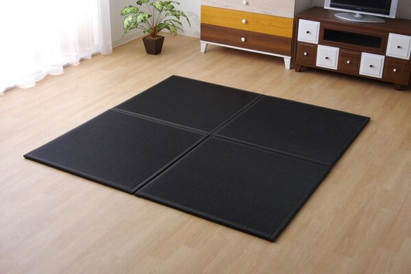 スーパSALE10倍＆4時間限定10％OFF 日本製 軽量 置き畳/ユニット畳 【ブラウン 約67×67×1.7cm 9枚組】 ポリプロピレン ヒバ硬綿 ジョイント付 抗菌 防臭 防ダニ【代引NG】