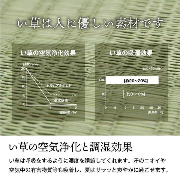 純国産い草 上敷きカーペット/絨毯 格子柄 本間2畳 約191×191cm 両面使用 抗菌 防臭 調湿 耐久性 日本製 〔リビング〕代引NG