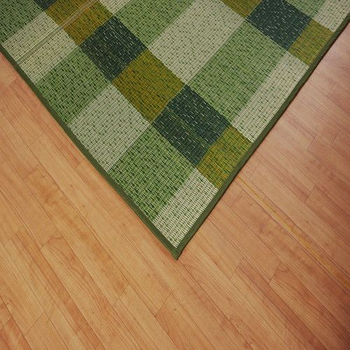 消臭い草 ラグマット/絨毯 長方形 グリーン 約191×300cm 裏：不織布 防滑 抗菌 防臭 湿度調整効果 〔リビング〕代引NG