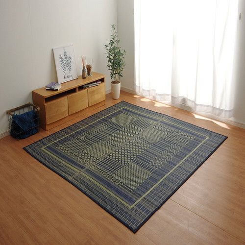 消臭い草 ラグマット/絨毯 長方形 ブラウン 約191×300cm 裏：不織布 防滑 抗菌 防臭 湿度調整効果 〔リビング〕代引NG