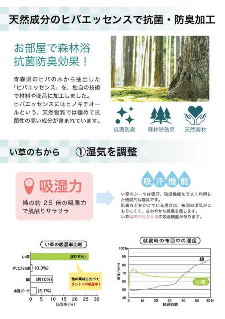 い草 ラグマット/絨毯 格子柄 ブラウン 約190×300cm 撥水 滑り止め 防滑機能 不織布 抗菌 防臭 調湿 〔リビング〕代引NG