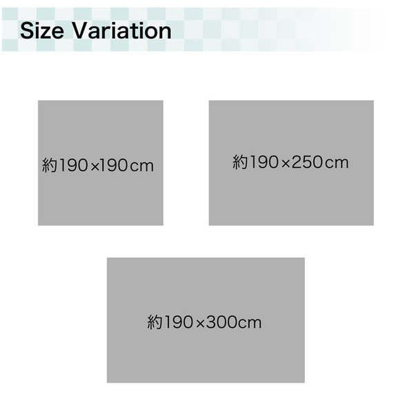 い草 ラグマット/絨毯 格子柄 ブルー 約190×300cm 撥水 滑り止め 防滑機能 不織布 抗菌 防臭 調湿 〔リビング〕代引NG