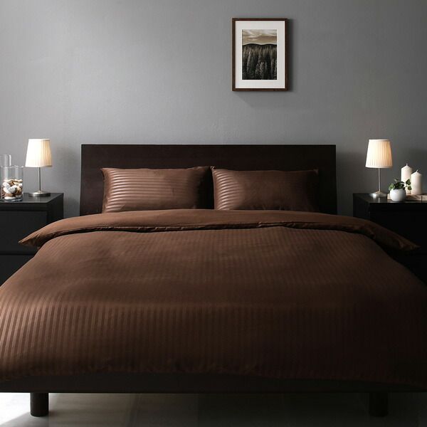 ホテルテイスト 布団カバー 4点セットダブル ブルーグリーン掛けカバー・敷き布団カバーセット・ピローケース ×2 抗菌防臭 速乾寝具カバー 寝具セット シーツ 布団用 ホテル風 ホテルライク ホテルサテン調 ストライプ スタイリッシュ 代引NG