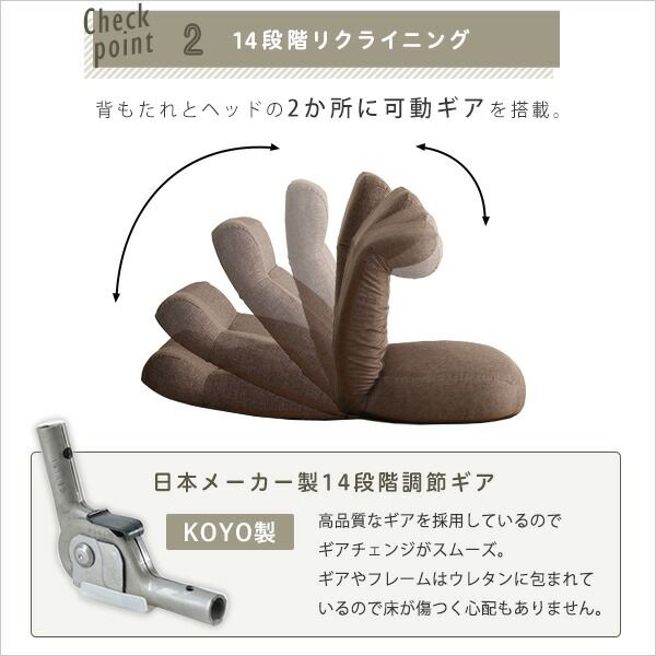 座椅子 パーソナルチェア 約幅62cm ブラック 日本製 国産 ポケットコイル コンパクト収納 リクライニング フロアチェア リクライニングチェア ローチェア 座いす スチールパイプ リビング ダイニング代引NG