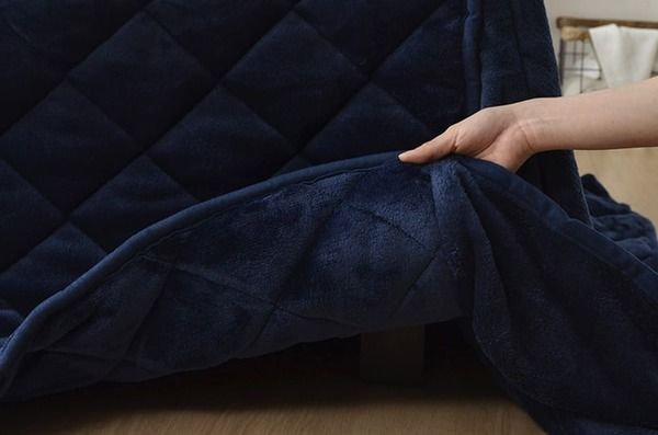 ダイニング用 こたつ布団 ハイタイプ用 ネイビー 約235×235cm 正方形 洗える 抗菌防臭加工 〔リビング〕代引NG