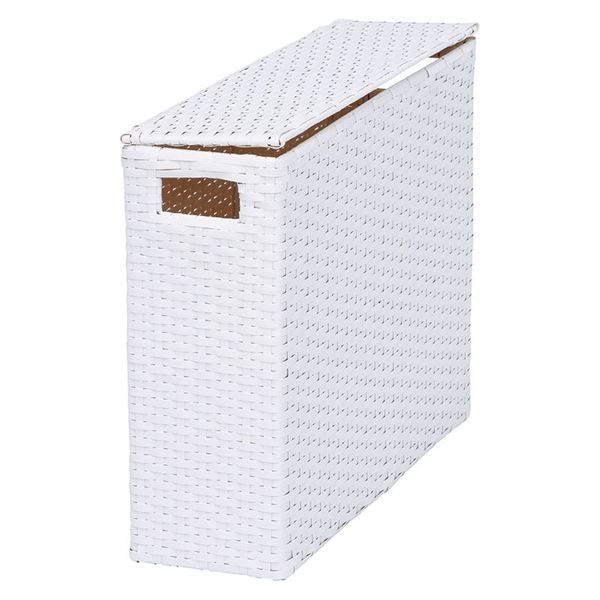 スーパSALE10倍＆4時間限定10％OFF トイレットペーパーボックス/トイレ収納 【ホワイト 幅46×奥行14×高さ36cm】 スチール 〔御手洗 レストルーム〕【代引NG】