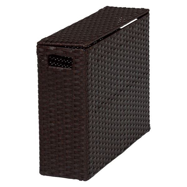 スーパSALE10倍＆4時間限定10％OFF トイレットペーパーボックス/トイレ収納 【ダークブラウン 幅46×奥行14×高さ36cm】 スチール 〔御手洗 レストルーム〕【代引NG】