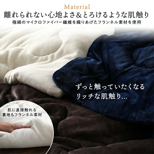 厚掛け こたつ布団 単品 正方形 無地 アイボリー 185×185cm リバーシブル 抗菌防臭 洗える オールシーズン 防滑 床暖房対応代引NG