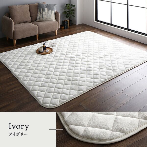 フランネル こたつ敷布団/ラグマット 単品 3畳 ブラウン 約190×240cm 無地 抗菌防臭 ホットカーペット可 防滑加工代引NG