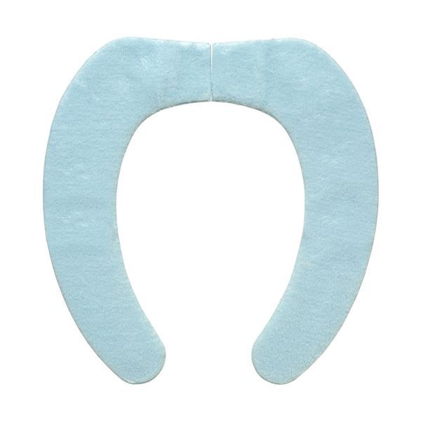 スーパSALE10倍＆4時間限定10％OFF 吸着式 便座カバー/トイレカバー 【ボア ブルー】 約幅9.5cm 吸着便座シート ぴたQ 〔お手洗い 御手洗 オフィス 店舗〕