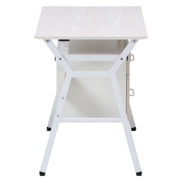 パソコンデスク ワークデスク 幅100×奥行54×高さ72cm ホワイト 引き出し付き スチール 組立品 在宅ワーク テレワーク リビング代引NG