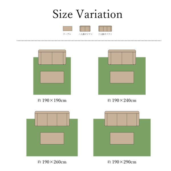 こたつ敷布団/キルトラグマット 3畳 先染め カーキ 約190×240cm 綿100％ 洗える 床暖房可 防滑 〔リビング〕代引NG