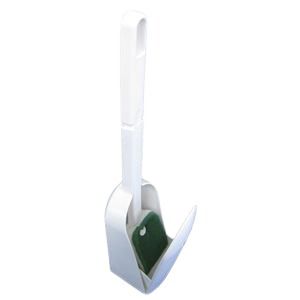 トイレブラシ/トイレ用品 ホワイト 3個セット 約幅8×奥行37×高さ9.3cm ケース付 ナイロン 研磨剤入 スリフト 〔備品〕