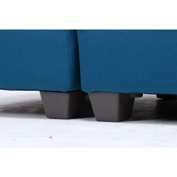 スーパSALE10倍＆4時間限定10％OFF ローソファー 2人掛け 約幅110〜190cm ブルー クッション2個付き 脚付き スツール付き セット リビング ダイニング