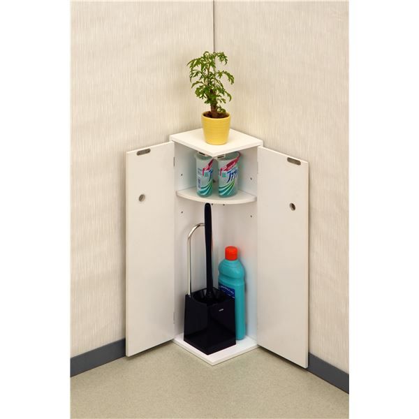 スーパSALE10倍＆4時間限定10％OFF トイレラック トイレ収納 約幅16×奥行16×高さ54cm ホワイト サニタリーコーナーラック お手洗い 御手洗